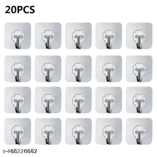 Wall Hooks for Clothes | Wall Hangers Pack of 20 | Sticky Wall Hooks | Towel and Scarf Hooks | Accessories Wall Hangers | Clothes Hanging Hooks