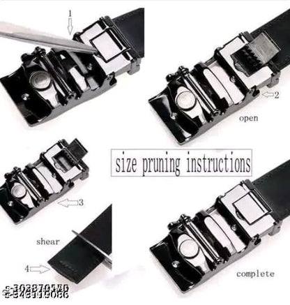 Artificial Leather Black Belt Pack of 1