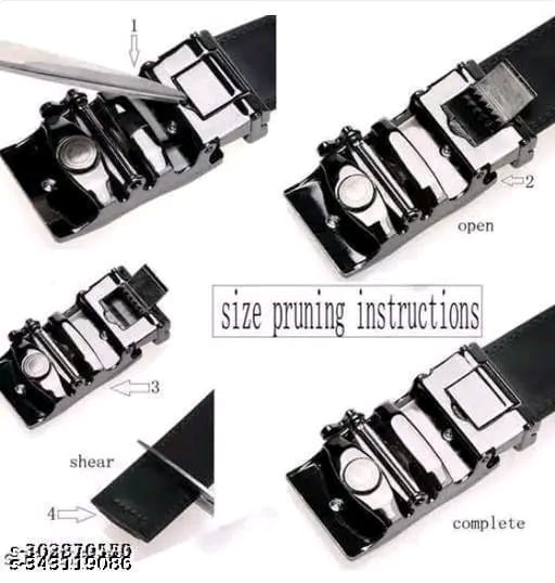 Artificial Leather Black Belt Pack of 1