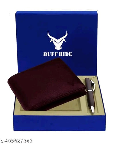 BUFFHIDE RFID Protected 100% Genuine Leather Gift Hamper For Men | Leather Wallet For Men's | Wallets Branded | Wallets For Men (Lee-on Black) ,Leather wallet combo for men
