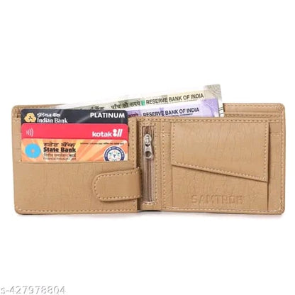 SAMTROH Embellished Men's Wallet, Blue & White, 3 Card Slots, 2 Currency & Secret Compartments, 1 Coin Pocket