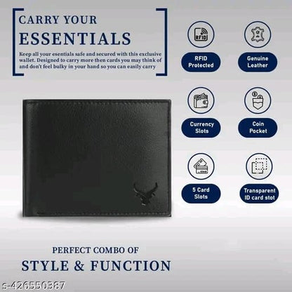 BUFFHIDE RFID Protected 100% Genuine Leather Gift Hamper For Men | Leather Wallet For Men's | Wallets Branded | Wallets For Men (Merchant-Navy) ,Leather wallet combo for men