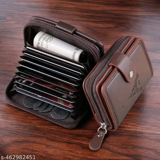 Unique Pocket Sized Stitched PU Leather Credit Debit Business Card Holder Wallet for Men & Women22