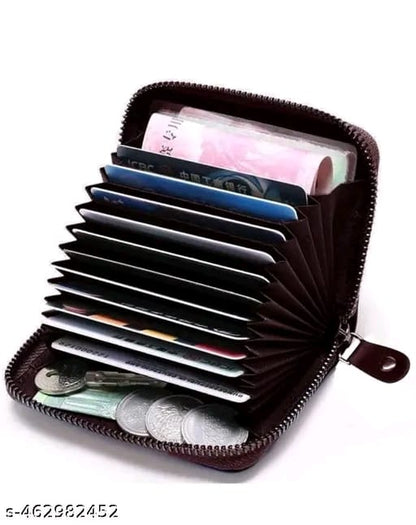 Unique Pocket Sized Stitched PU Leather Credit Debit Business Card Holder Wallet for Men & Women22