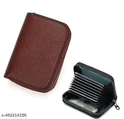 High Quality Zipper, 9 Slots Leather Credit Card Holder | ATM Card Holder For Mens and Womens (PACK OF 1)