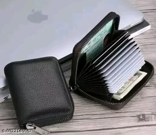 High Quality Zipper, 9 Slots Leather Credit Card Holder | ATM Card Holder For Mens and Womens (PACK OF 1)
