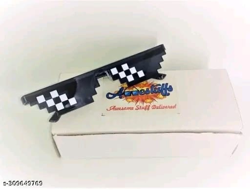 Thug Life Sunglasses for Men and Women | Funky Glasses/Goggles for Thuglife | Black Pixelated Glasses 102