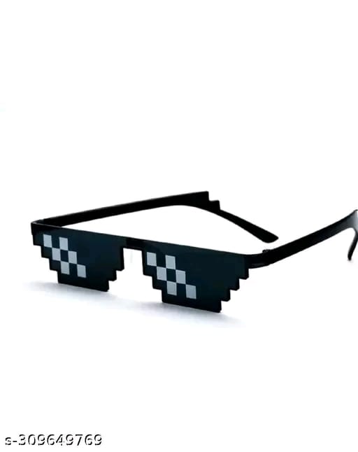Thug Life Sunglasses for Men and Women | Funky Glasses/Goggles for Thuglife | Black Pixelated Glasses 102