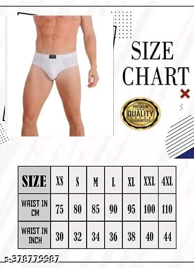 G-ven Men Cotton White Briefs(Pack of 2)