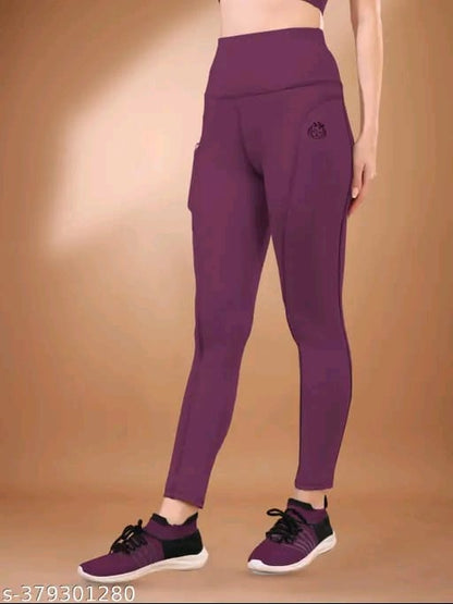 Women's Pack of 1 Black Solid Tights |Activewear|Yogawear|Gymwear|Sportswear|Active Bottomwear