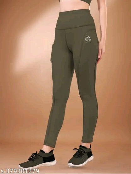 Women's Pack of 1 Black Solid Tights |Activewear|Yogawear|Gymwear|Sportswear|Active Bottomwear