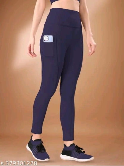 Women's Pack of 1 Black Solid Tights |Activewear|Yogawear|Gymwear|Sportswear|Active Bottomwear