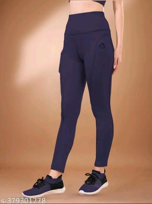 Women's Pack of 1 Black Solid Tights |Activewear|Yogawear|Gymwear|Sportswear|Active Bottomwear