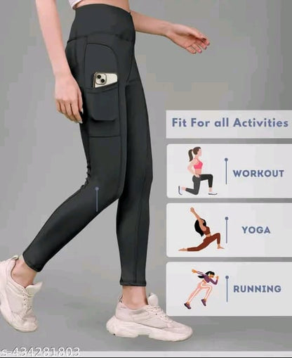 Women's Pack of 1 V Shape High Waist Belt D.Grey Solid Tights |Activewear|Yogawear|Gymwear|Sportswear|Active Bottomwear