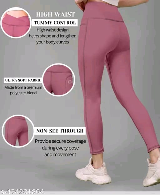 Women's Pack of 1 V Shape High Waist Belt D.Grey Solid Tights |Activewear|Yogawear|Gymwear|Sportswear|Active Bottomwear