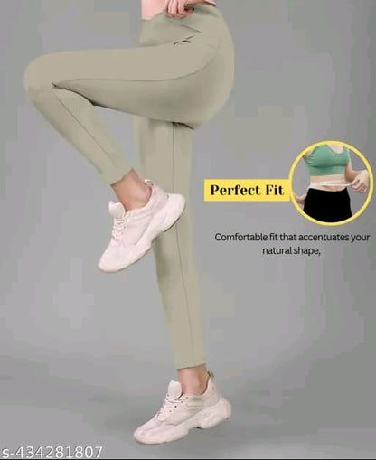 Women's Pack of 1 V Shape High Waist Belt D.Grey Solid Tights |Activewear|Yogawear|Gymwear|Sportswear|Active Bottomwear