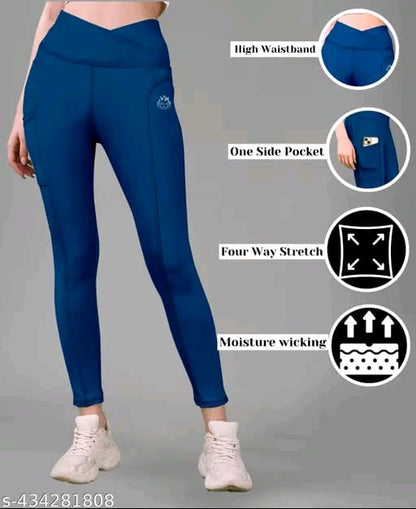 Women's Pack of 1 V Shape High Waist Belt D.Grey Solid Tights |Activewear|Yogawear|Gymwear|Sportswear|Active Bottomwear