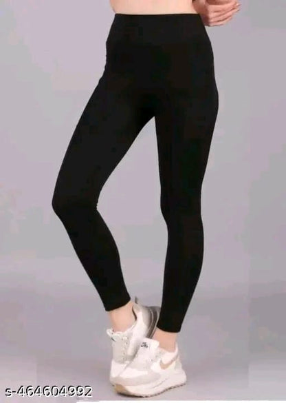 Earth joy® Women's Pack of 1 Black Solid Tights |Activewear|Yogawear|Gymwear|Sportswear|Active Bottomwear| Tights for women...
