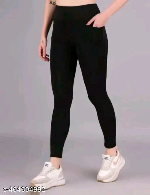 Earth joy® Women's Pack of 1 Black Solid Tights |Activewear|Yogawear|Gymwear|Sportswear|Active Bottomwear| Tights for women...