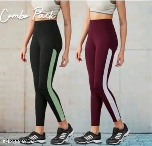 Women's Pack of 2 Black Colorblocked Tights |Activewear|Yogawear|Gymwear|Sportswear|Active Bottomwear