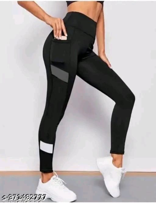 THE LUXURIOUS HUB Yoga Gym Regular Fit Track Pants Jeggings | Stretchable Striped Sports Track Pant | Sports Tights |For Women's &Girl's-Free Size 28-34 Inch)
