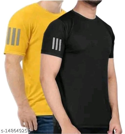 Round tshirts for half sleeves for men and boys combo { pack of 2}