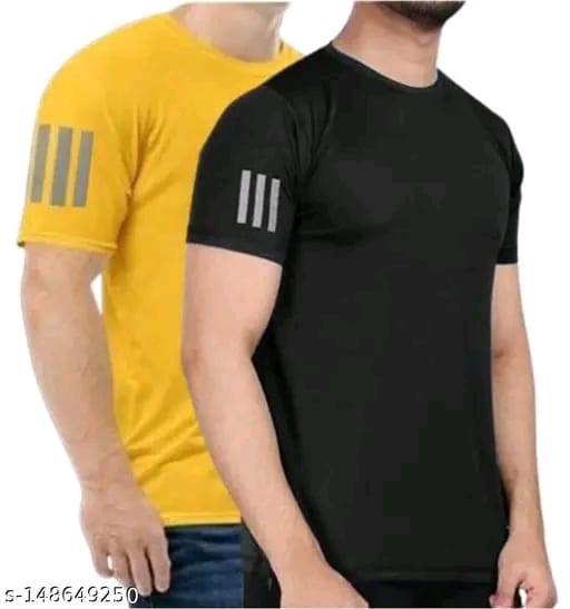 Round tshirts for half sleeves for men and boys combo { pack of 2}