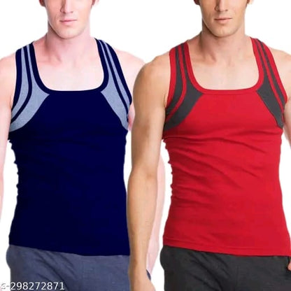 MITOS Premium Cotton Solid Gym Vest for Men (Pack of 2)