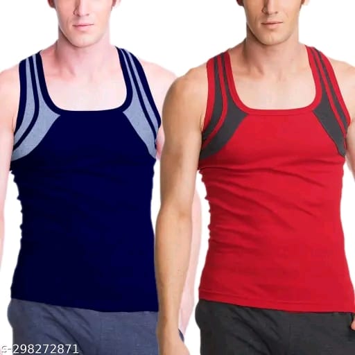 MITOS Premium Cotton Solid Gym Vest for Men (Pack of 2)