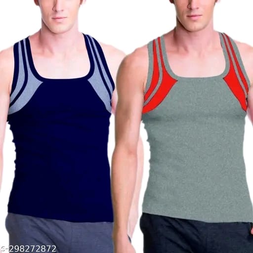 MITOS Premium Cotton Solid Gym Vest for Men (Pack of 2)