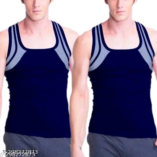MITOS Premium Cotton Solid Gym Vest for Men (Pack of 2)