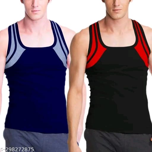 MITOS Premium Cotton Solid Gym Vest for Men (Pack of 2)