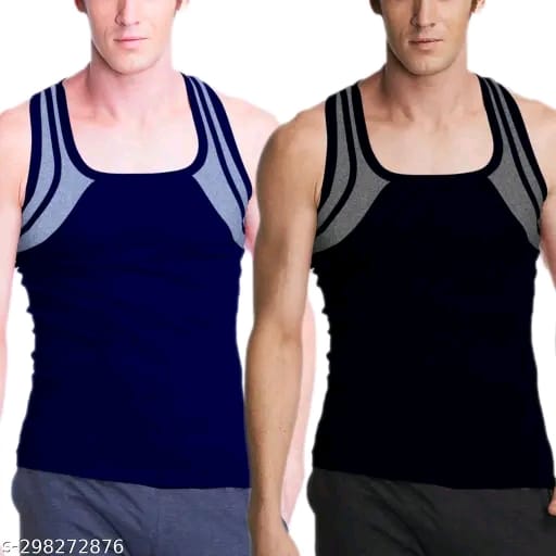 MITOS Premium Cotton Solid Gym Vest for Men (Pack of 2)