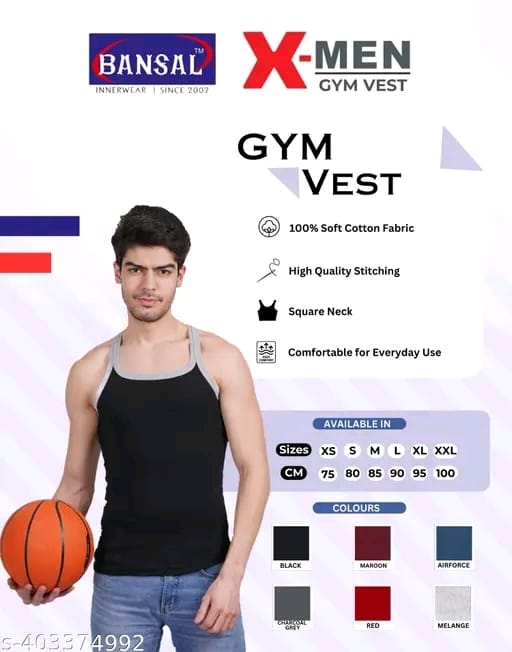 BANSAL X-MEN Combo Pack of 4 Men's Premium Cotton Sleeveless Gym Vest
