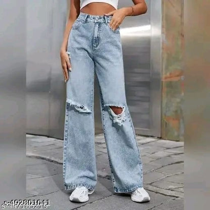 Modern Edge Knee-Slit Jeans