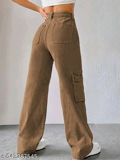 Stylish Straight Fit cargo Jeans For Women