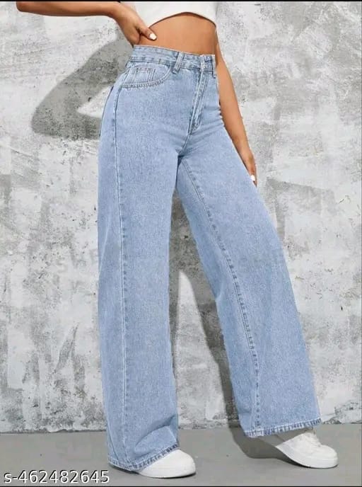 sVs FASHION WORLD PRESENTS TRENDING LIGHT BLUE WIDE LEG JEANS FOR WOMEN