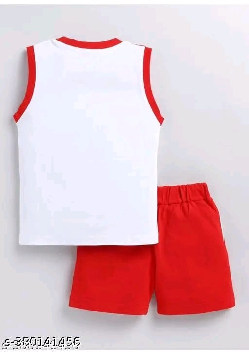 Typographic printrd cotton Shorts & T-Shirt Set for Boys