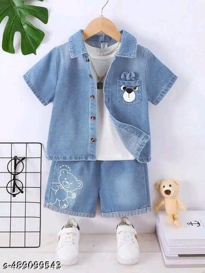 2ps new summer denim kids clothing sets for all season
