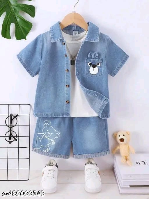 2ps new summer denim kids clothing sets for all season