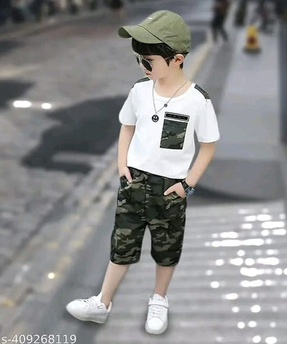 Kids summer Trendy 2025 New stylish Top+Bottom set - ladake kapade ka set
