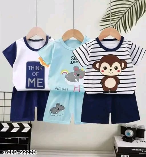 Cotton Fancy Printed T-Shirt and Shorts For Boys and Girls