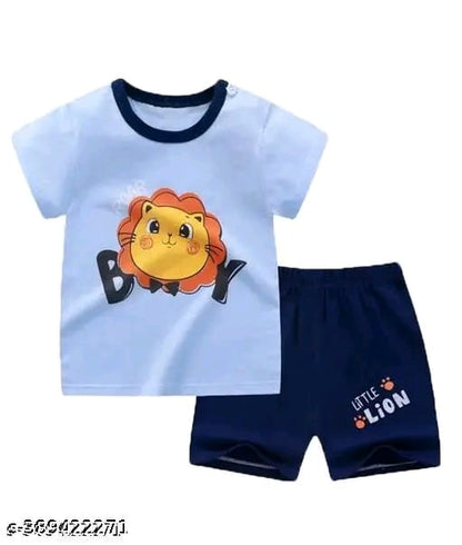 Cotton Fancy Printed T-Shirt and Shorts For Boys and Girls