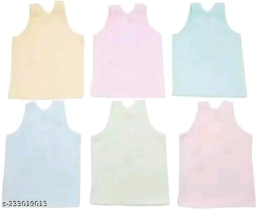 VeKott Pure Cotton Stylish vest cum tshirt Baniyan for baby boy and girl pack of 6