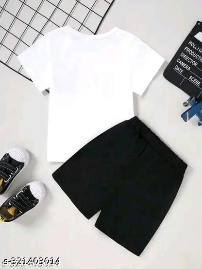Kids Set Half Sleeves Stylies Printed Top Bottom Set