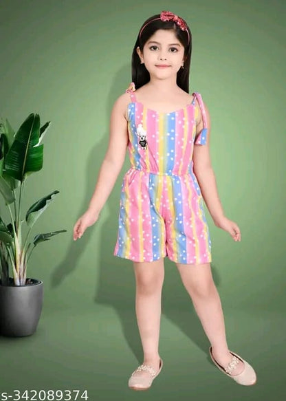Twirl and Play: Adorable Girls' Short Jumpsuits for Fun in the Sun