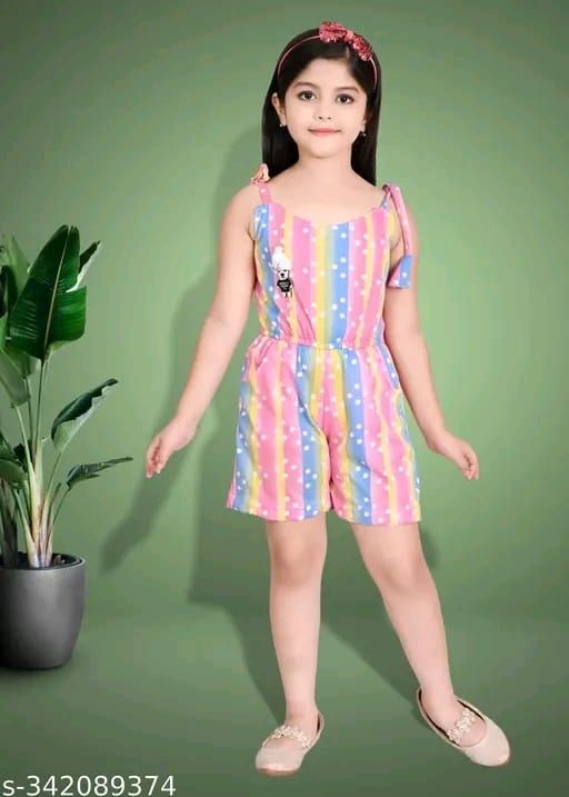 Twirl and Play: Adorable Girls' Short Jumpsuits for Fun in the Sun