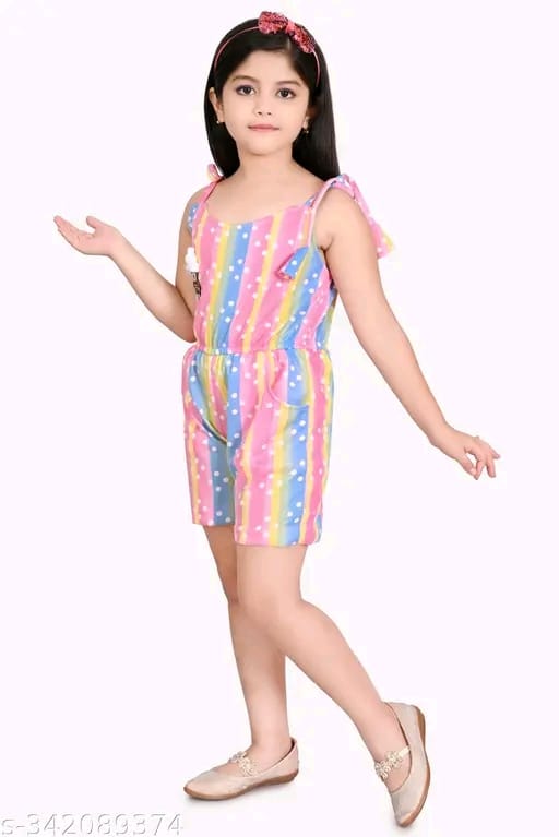 Twirl and Play: Adorable Girls' Short Jumpsuits for Fun in the Sun