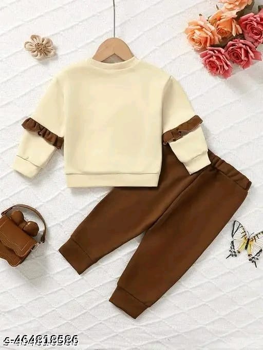 2pcs Baby Girls love mom Print Round Neck Long Sleeve Sweatshirt & Pant Outdoor Set