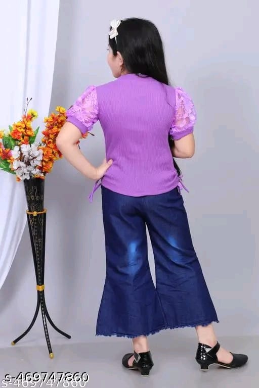 Girls top pant,Girls party wear dress,top pant for girls,girls dress,top and plazzo, net sleeve top and plazzo for girls